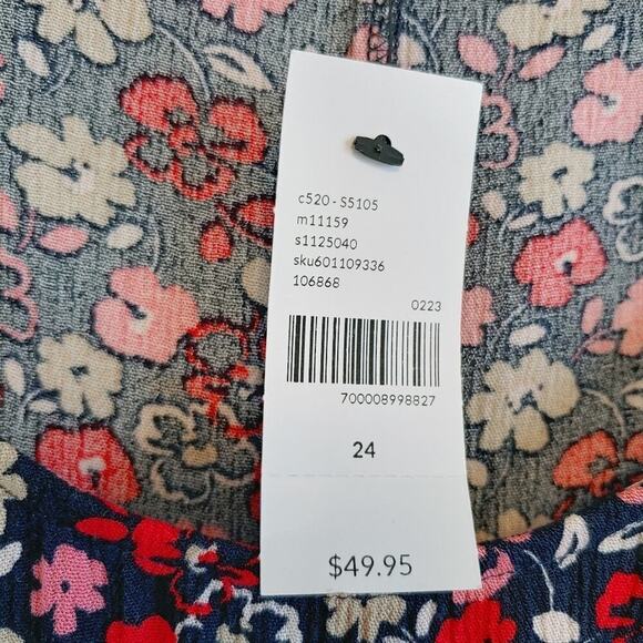 Lane Bryant Ruffle Sleeves Tossed Daisies Tunic Top Plus Sz 24 - Picture 5 of 10